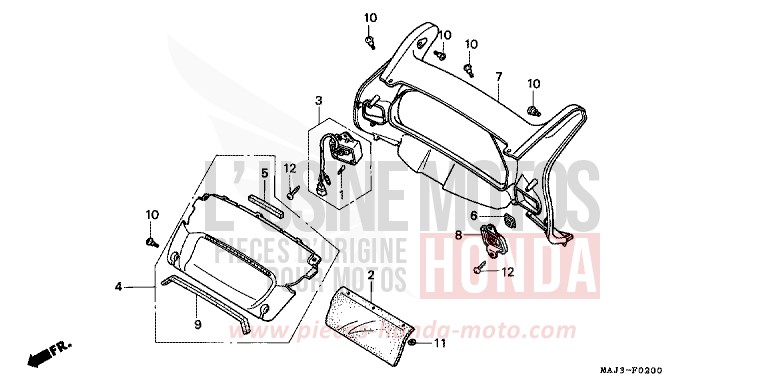 METER PANEL for Pan-European ABS CANDY TROPICAL NIGHT PURPLE-U (RP103D) from 1995